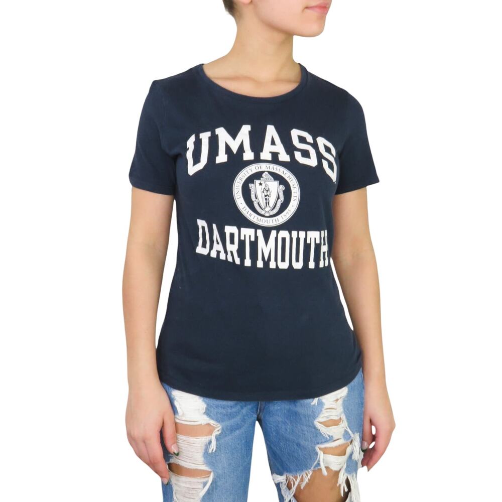 Umass Dartmouth Navy Blue Graphic T-Shirt Champion Small College Tee